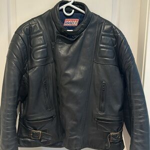 Scott’s leather biker jacket